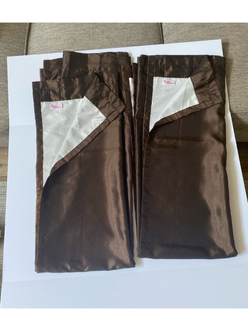 Better Homes & Gardens 2 Dark Brown Curtain Panels Rod Pocket 54” x 64”